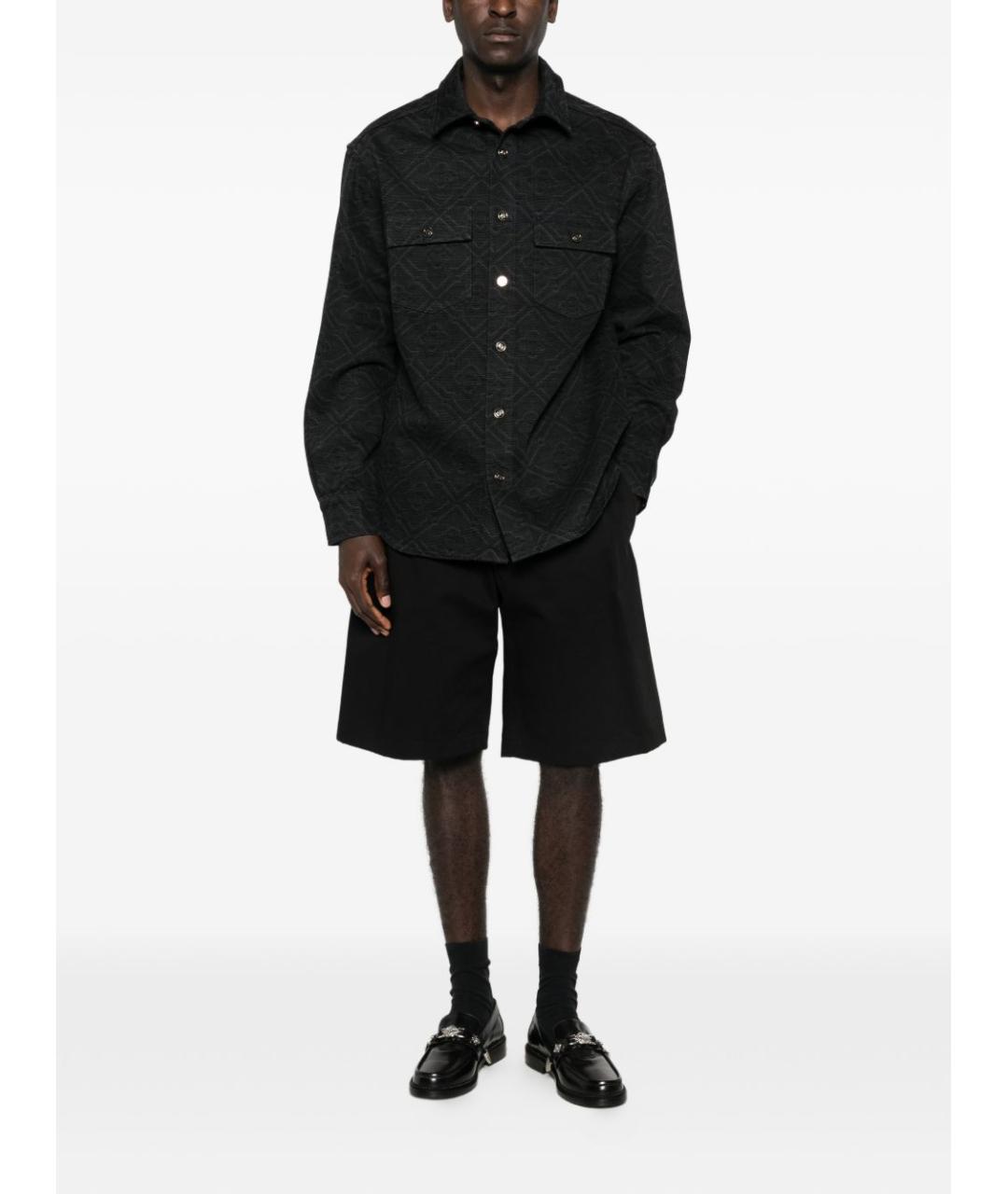 CASABLANCA Черная хлопковая кэжуал рубашка, фото 5