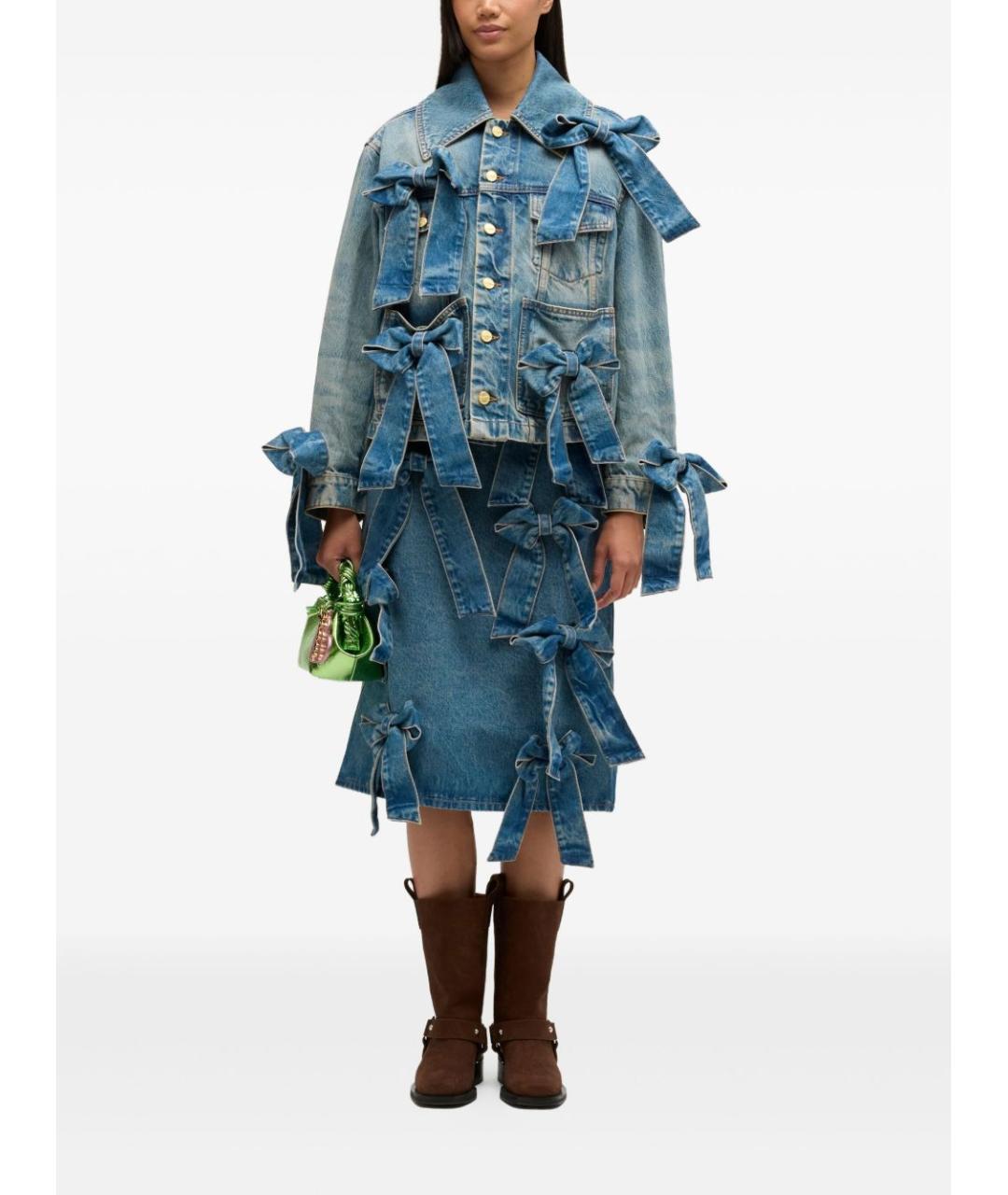 GANNI Синяя хлопковая куртка, фото 2