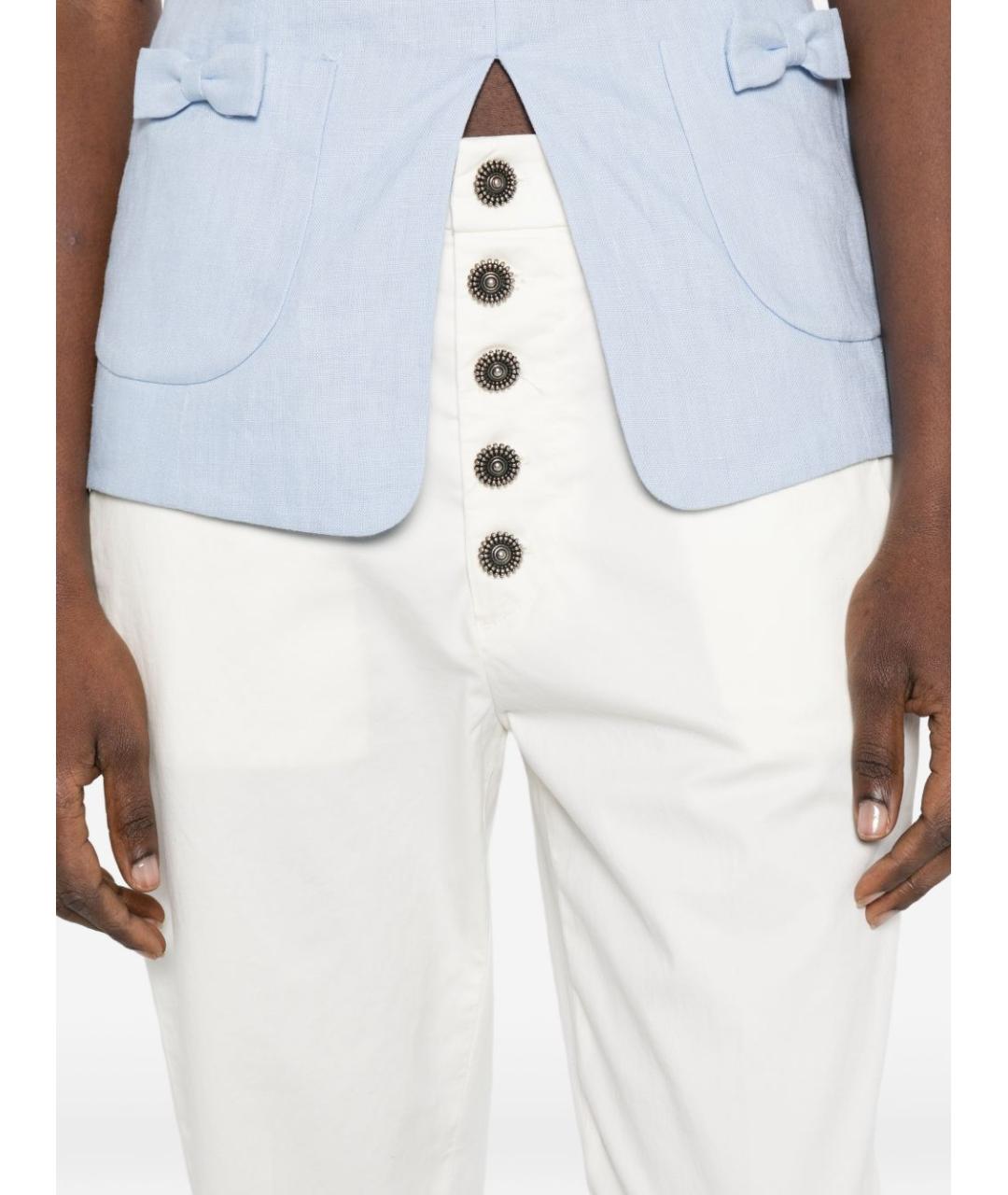 DONDUP Белые хлопковые прямые джинсы, фото 2