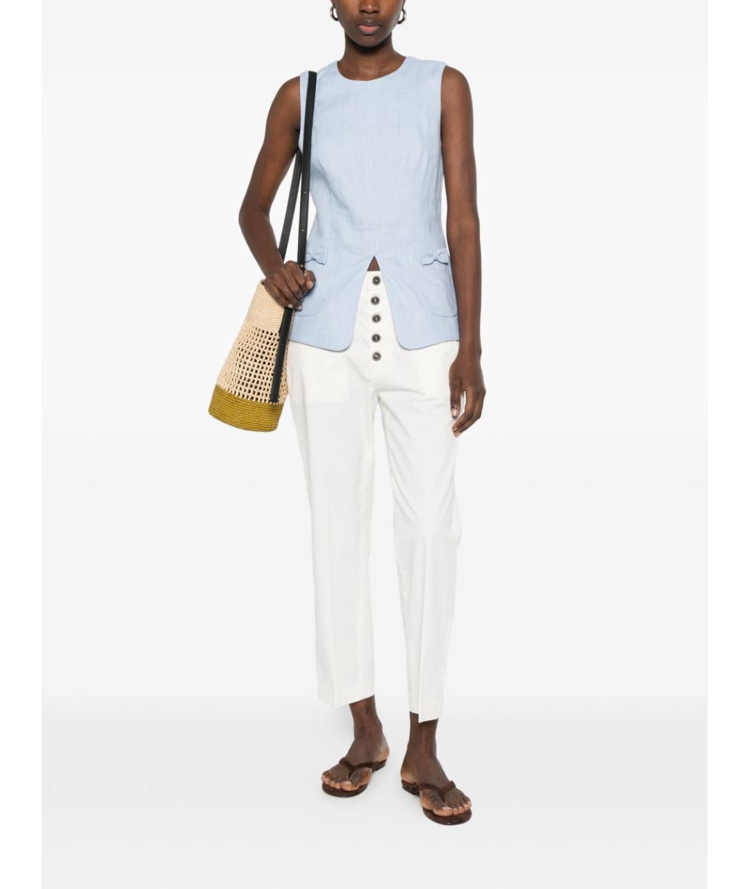 DONDUP Белые хлопковые прямые джинсы, фото 3