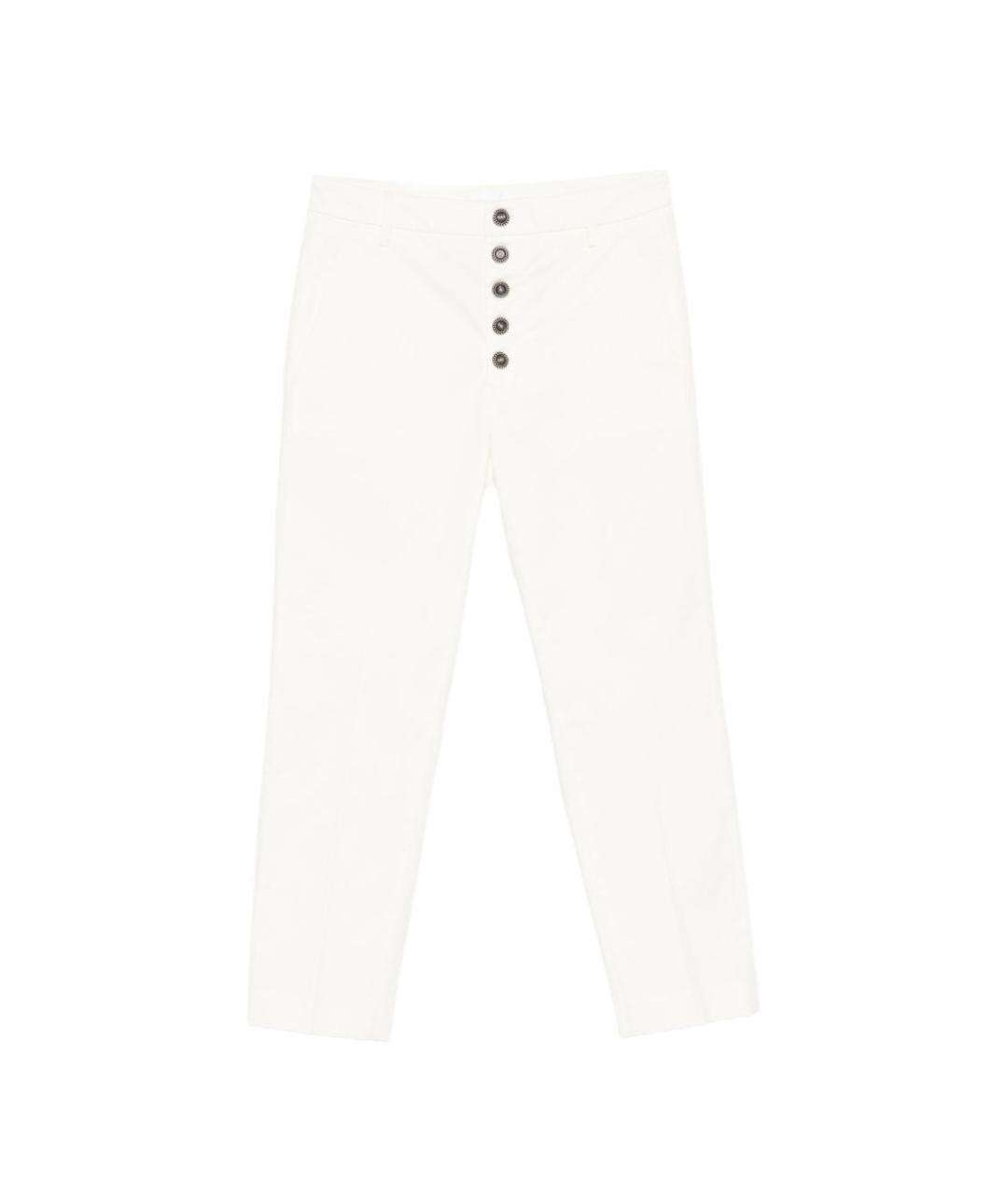 DONDUP Белые хлопковые прямые джинсы, фото 1