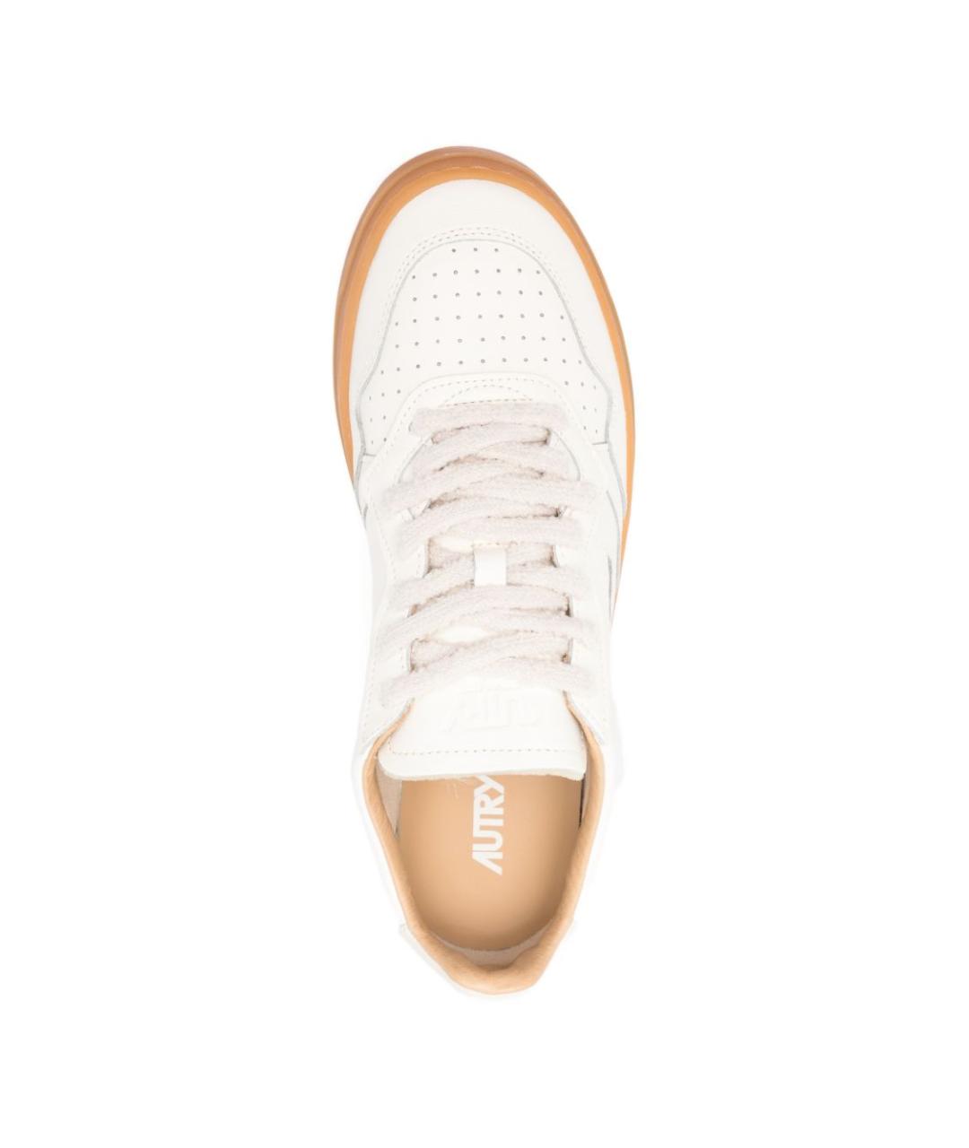 AUTRY Белые кожаные низкие кроссовки / кеды, фото 3