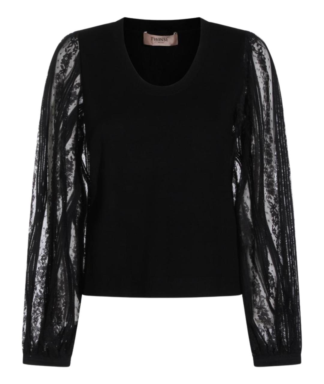 TWIN-SET Черный вискозный джемпер / свитер, фото 1