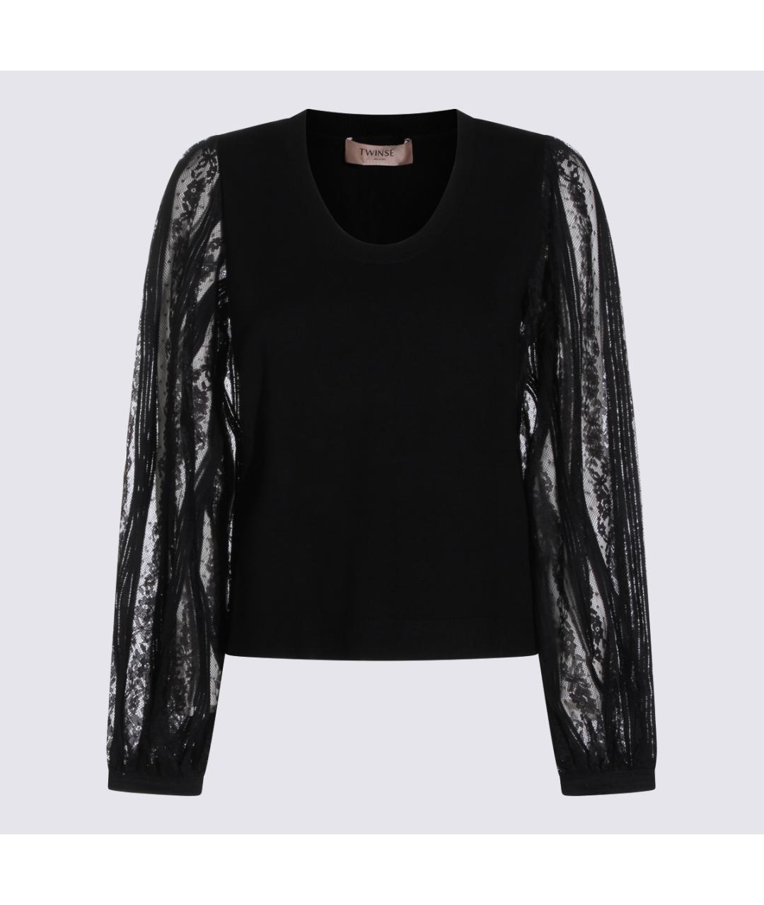 TWIN-SET Черный вискозный джемпер / свитер, фото 5