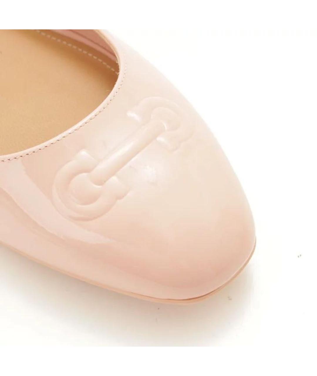FERRAGAMO Розовые кожаные балетки, фото 5