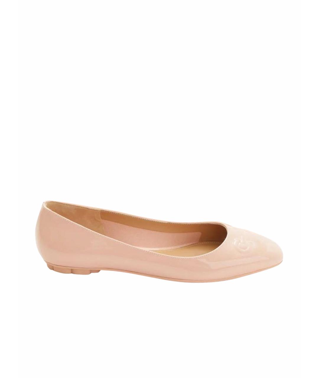FERRAGAMO Розовые кожаные балетки, фото 1
