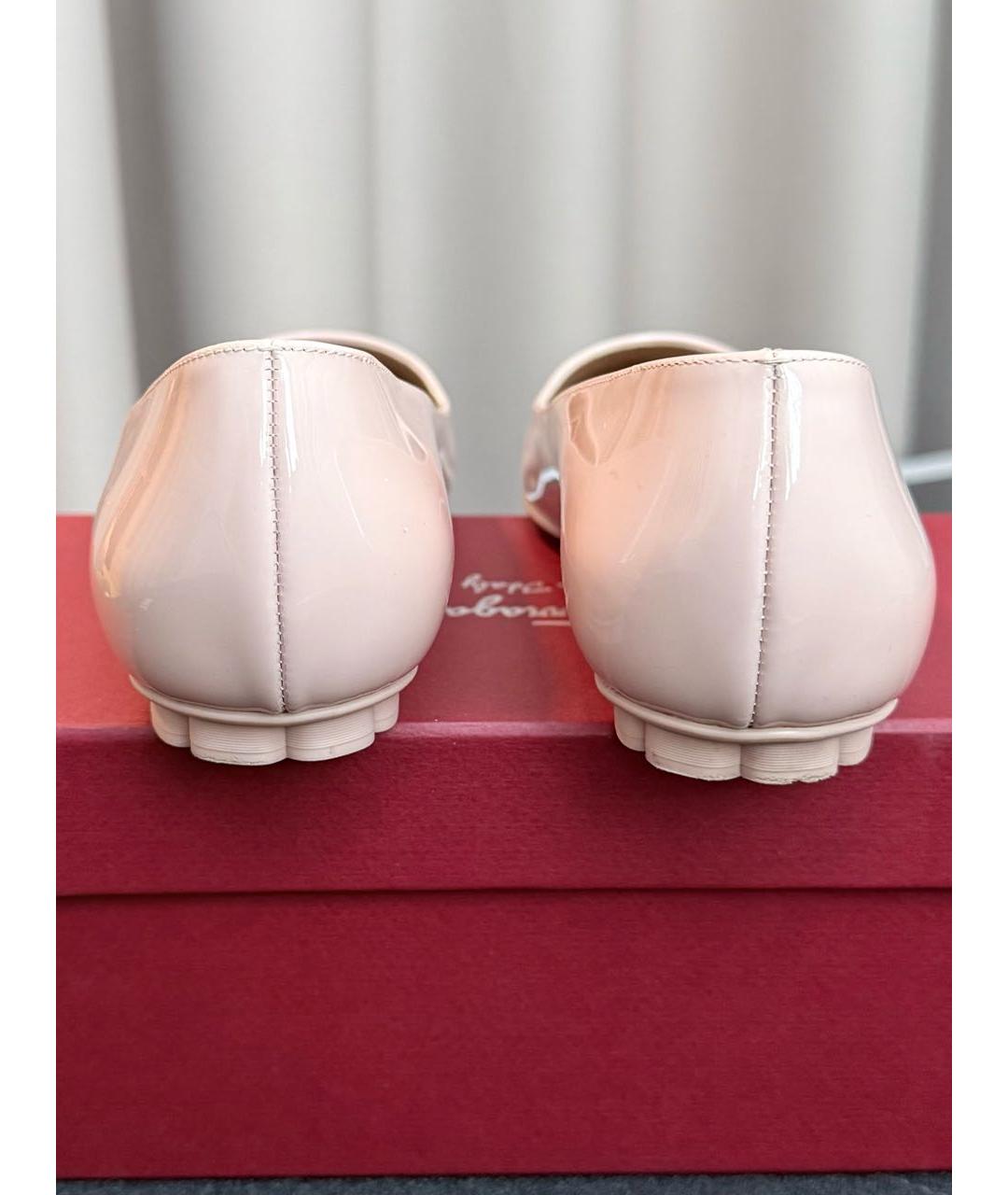 FERRAGAMO Розовые кожаные балетки, фото 4