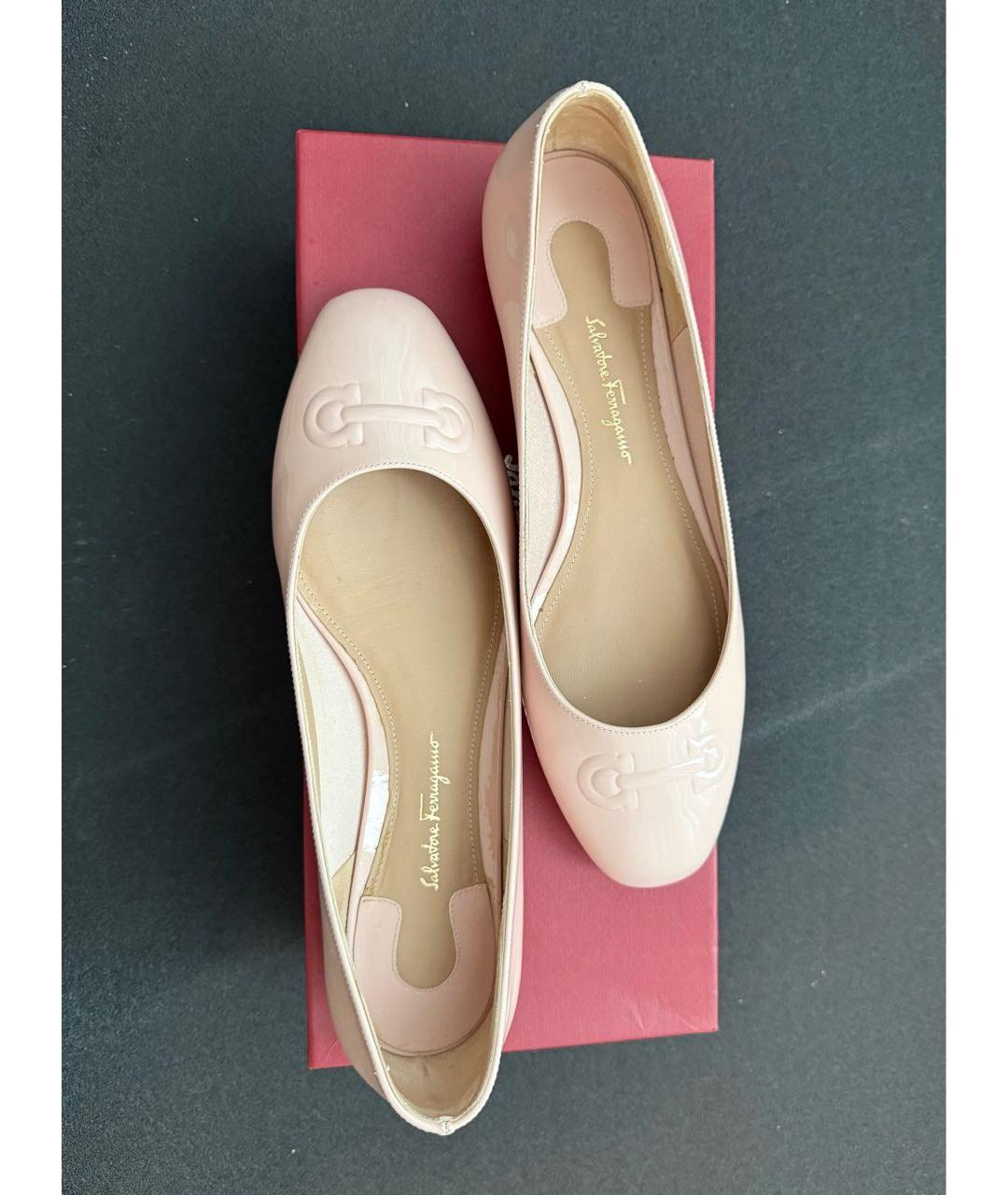 FERRAGAMO Розовые кожаные балетки, фото 3
