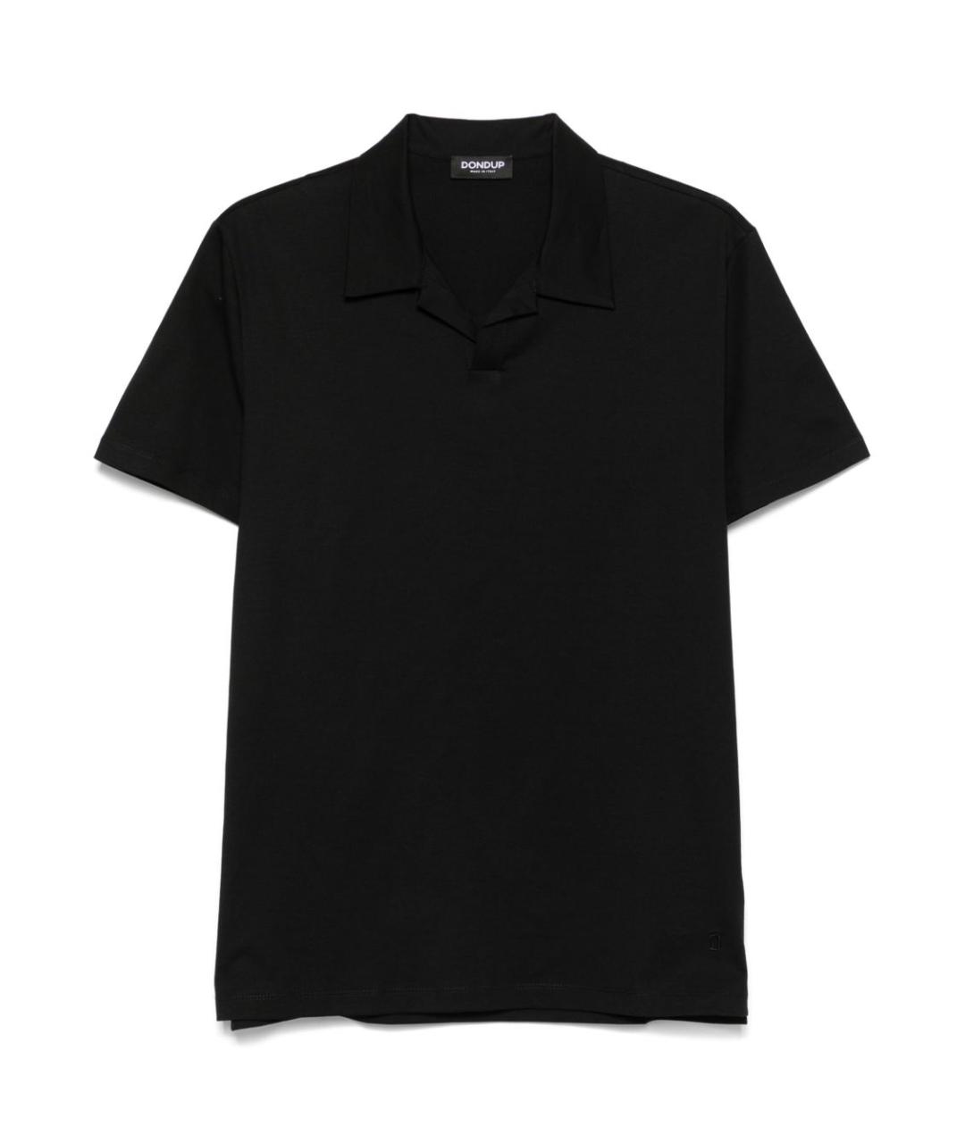 DONDUP Черное хлопковое поло с коротким рукавом, фото 1