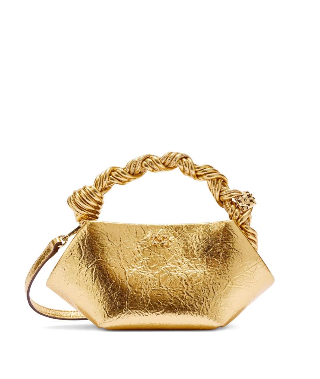 GANNI Золотая сумка тоут из искусственной кожи, фото 1