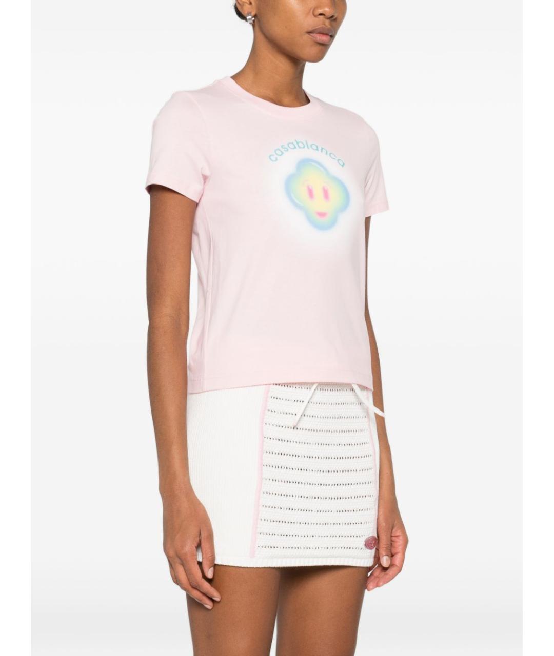 CASABLANCA Розовая хлопковая футболка, фото 5