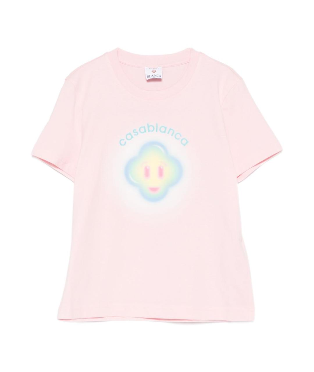 CASABLANCA Розовая хлопковая футболка, фото 1