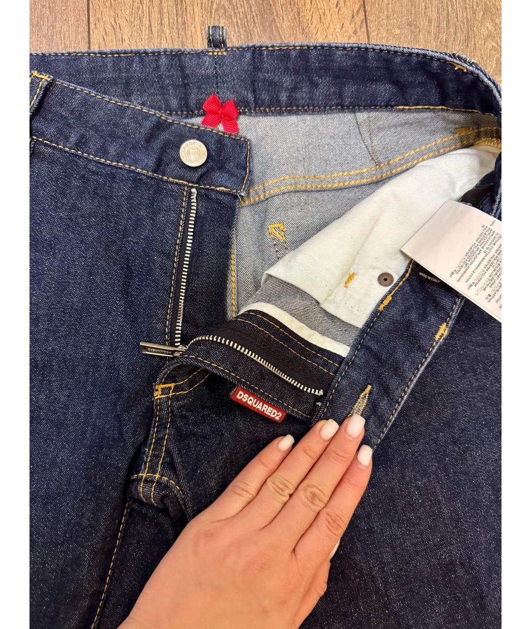 DSQUARED2 Синие хлопковые джинсы слим, фото 4