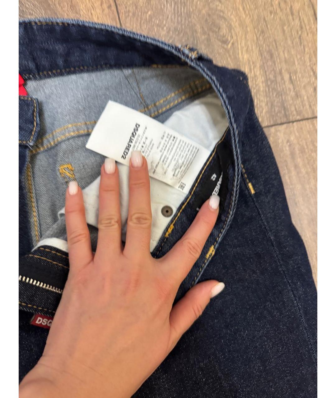 DSQUARED2 Синие хлопковые джинсы слим, фото 3