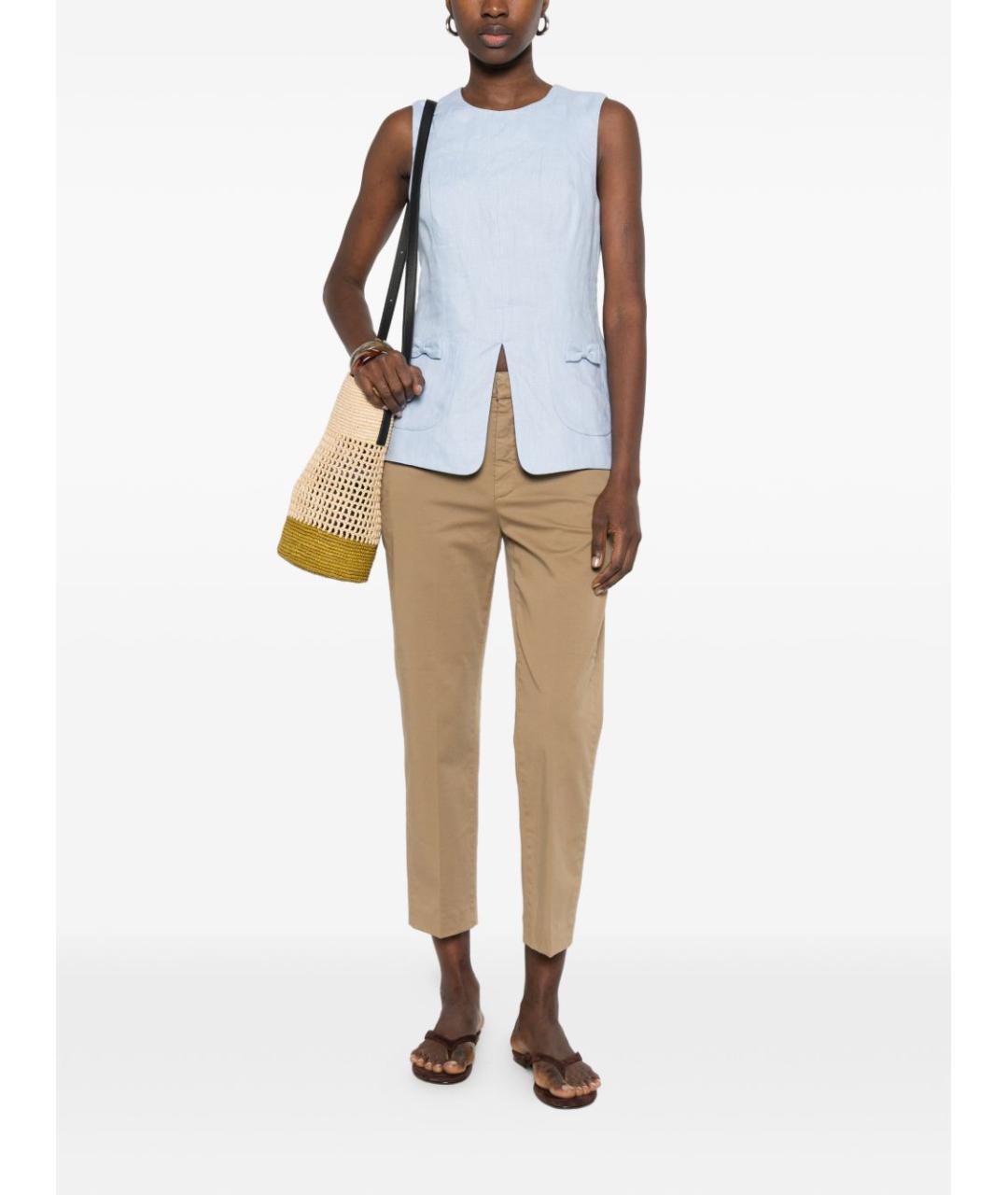 DONDUP Бежевые хлопковые прямые джинсы, фото 3