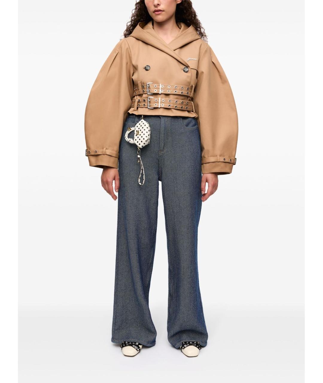 GANNI Бежевая хлопковая куртка, фото 2