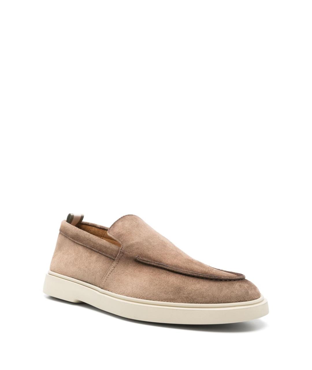 OFFICINE CREATIVE Бежевые кожаные лоферы, фото 4