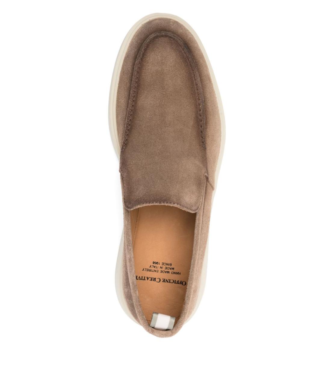 OFFICINE CREATIVE Бежевые кожаные лоферы, фото 3