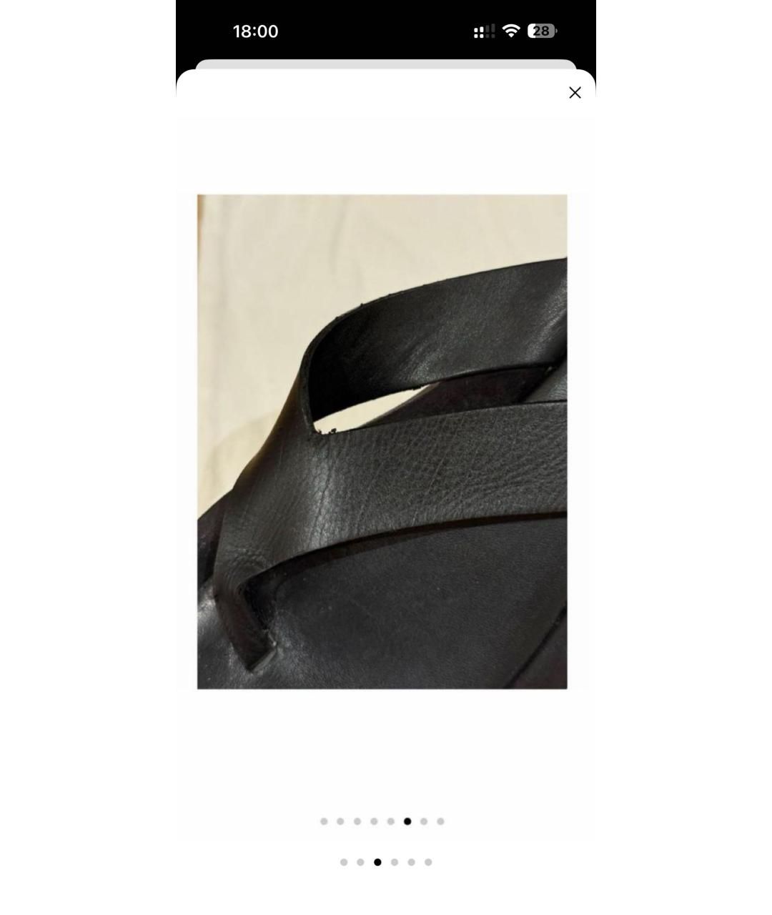 THE ROW Черные кожаные шлепанцы, фото 4