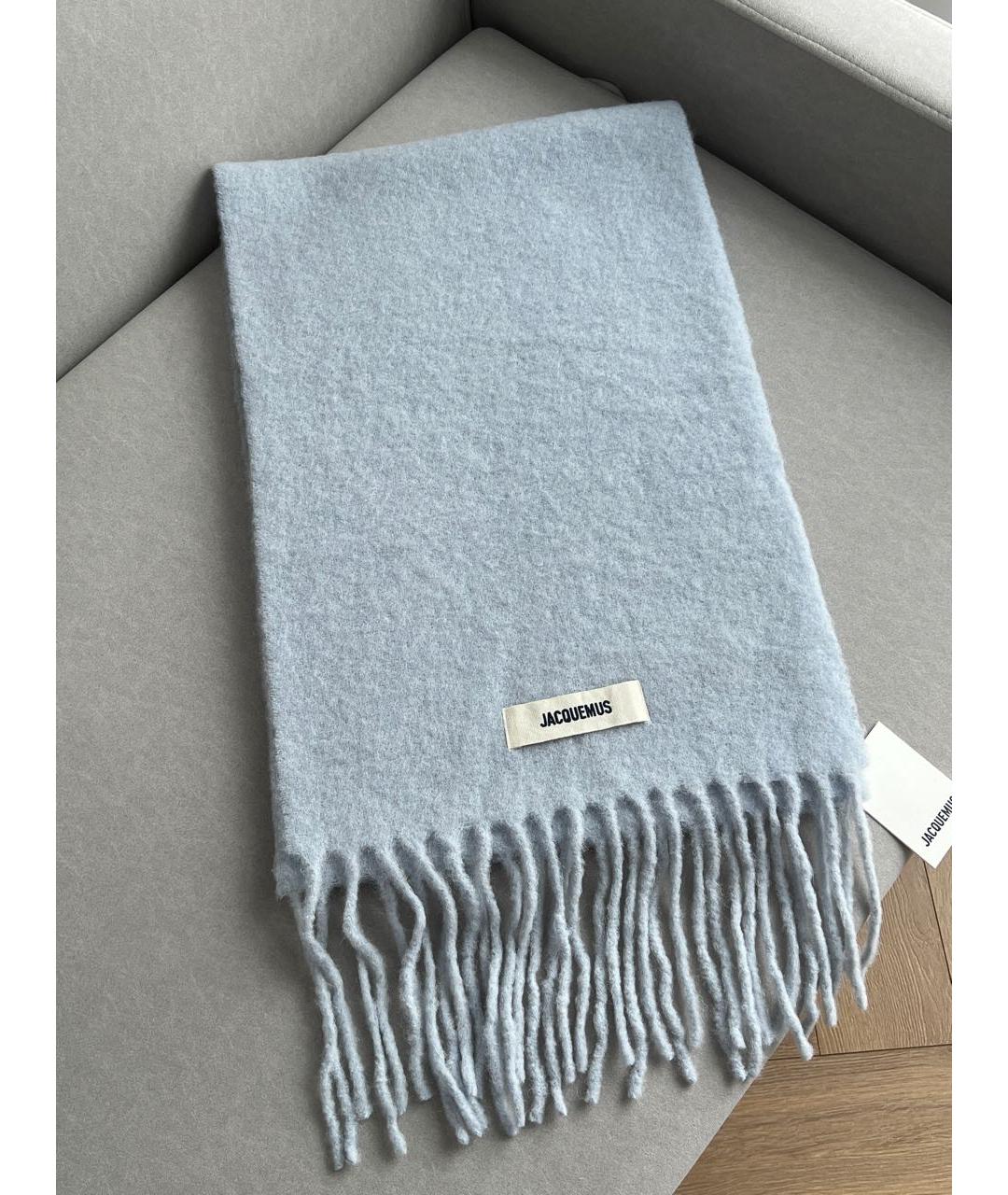 JACQUEMUS Голубой шерстяной шарф, фото 2
