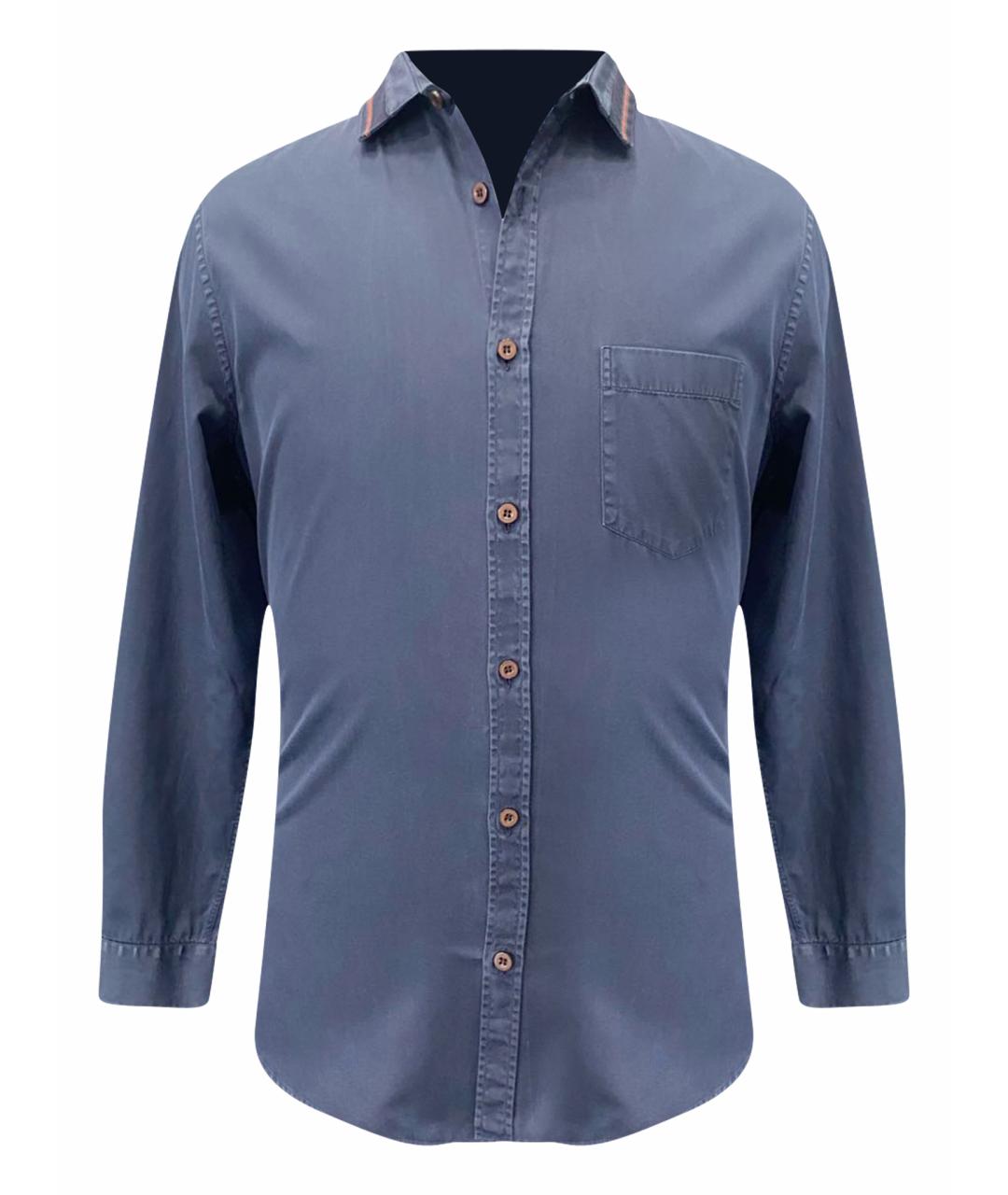 GUCCI Темно-синяя хлопковая кэжуал рубашка, фото 1