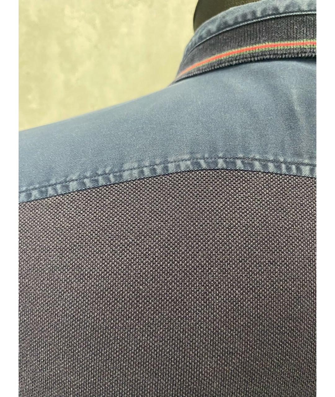 GUCCI Темно-синяя хлопковая кэжуал рубашка, фото 5