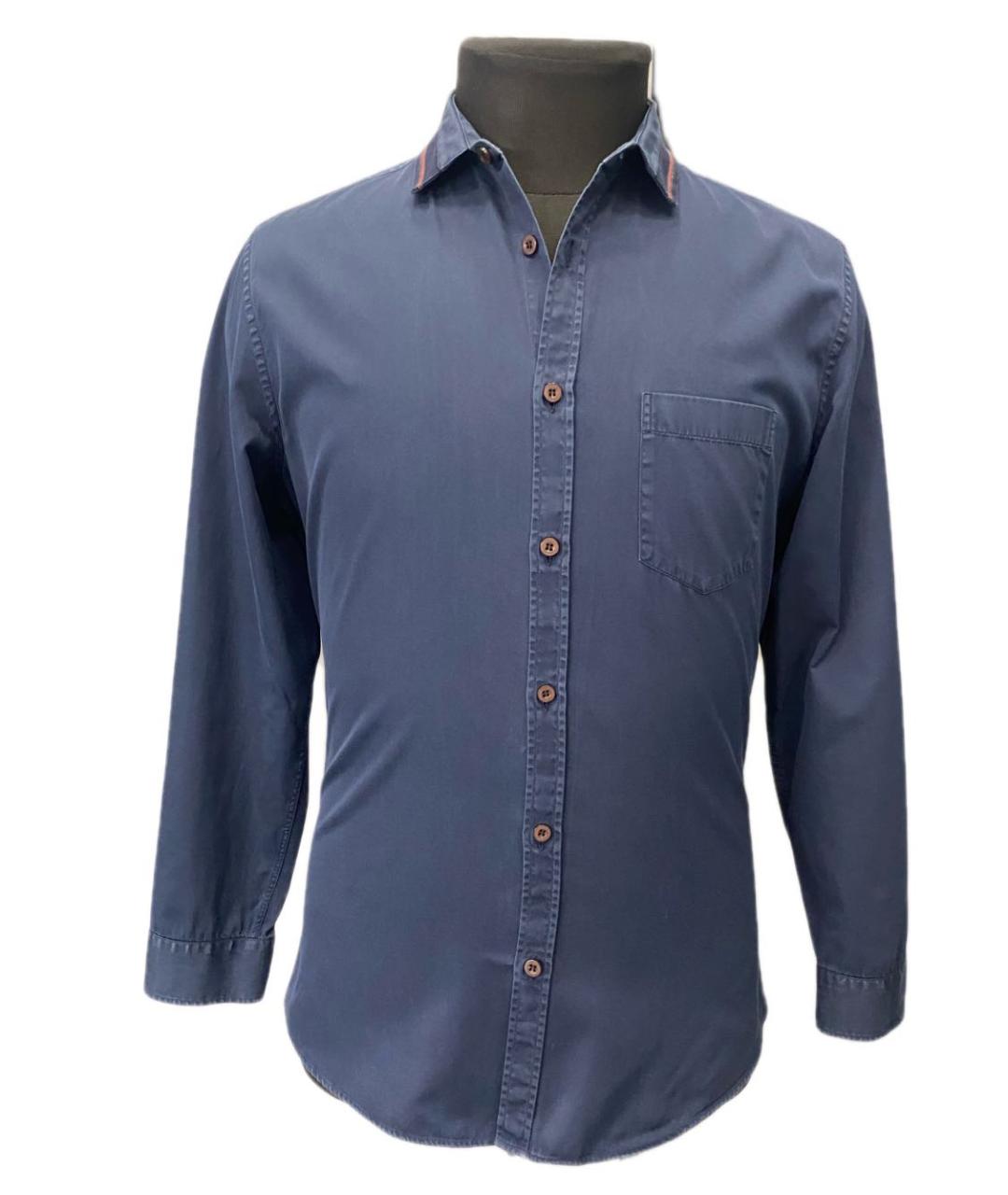 GUCCI Темно-синяя хлопковая кэжуал рубашка, фото 7