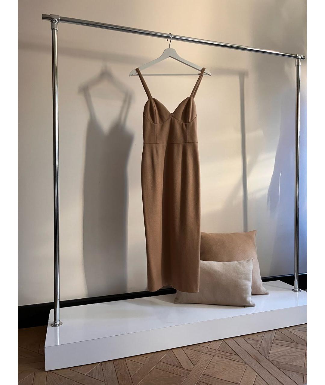 MAX MARA Коричневое шерстяное повседневное платье, фото 5