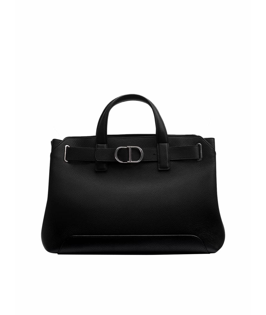 CHRISTIAN DIOR Черная кожаная сумка на плечо, фото 1