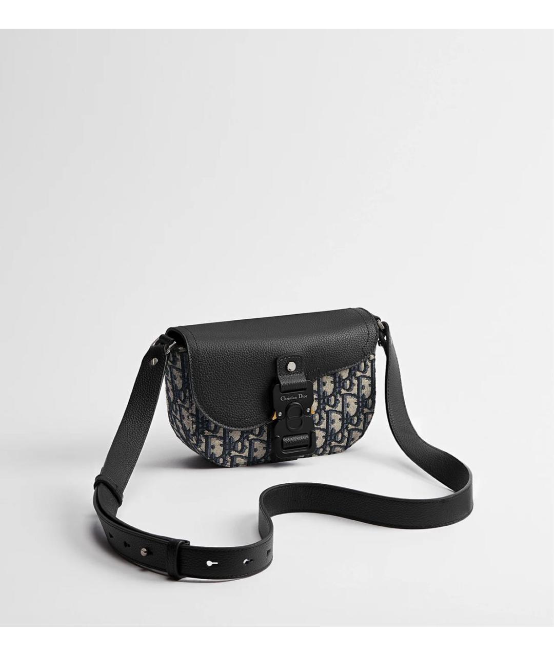 CHRISTIAN DIOR Черная кожаная сумка на плечо, фото 5