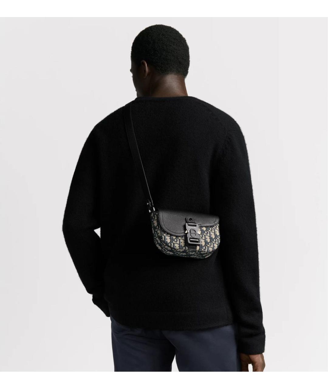 CHRISTIAN DIOR Черная кожаная сумка на плечо, фото 2