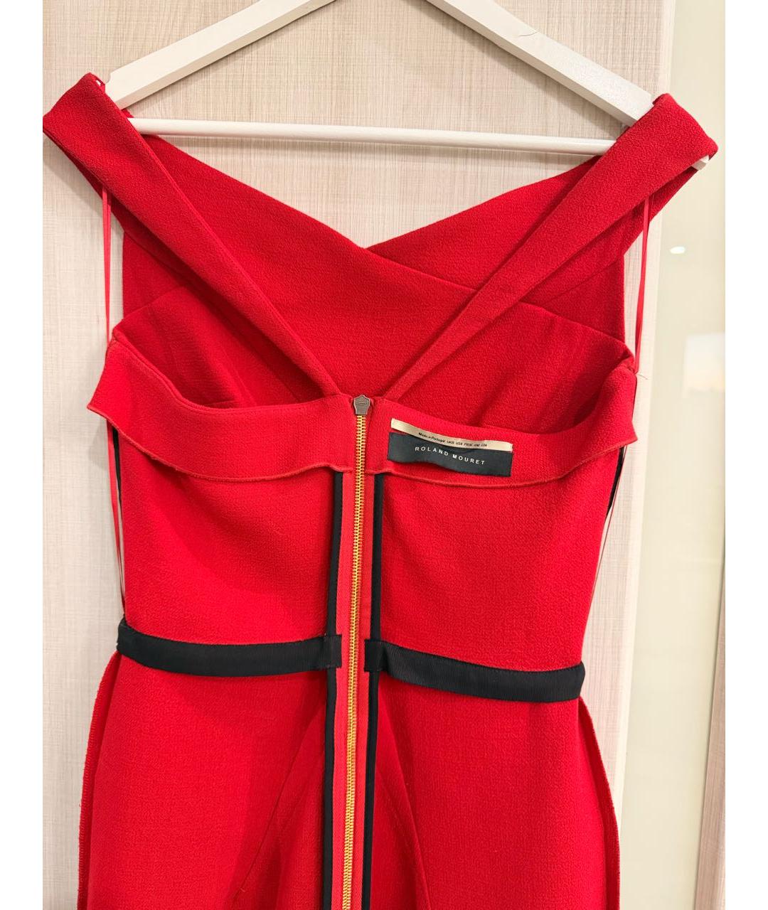 ROLAND MOURET Бордовое ацетатное вечернее платье, фото 3