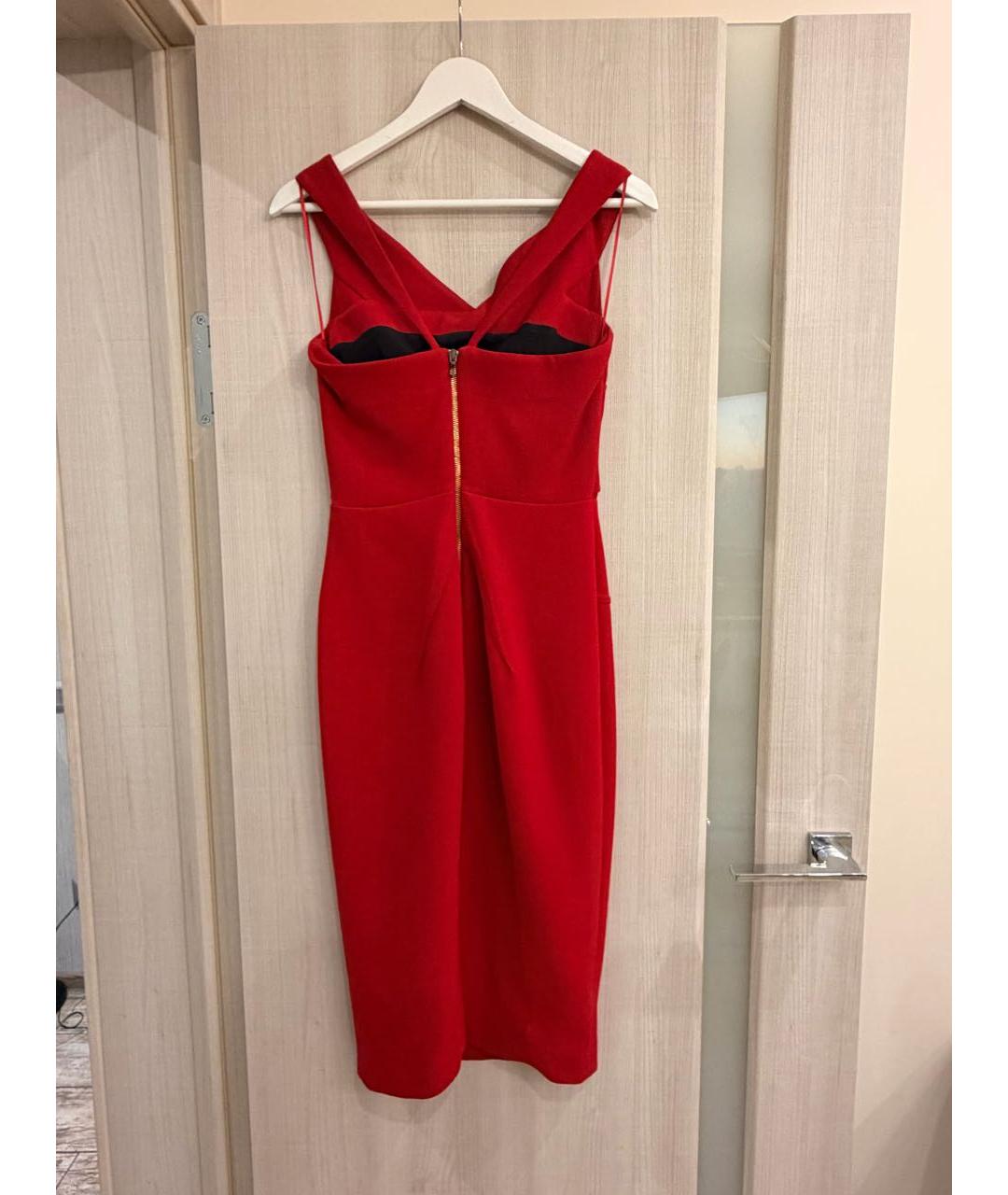 ROLAND MOURET Бордовое ацетатное вечернее платье, фото 2