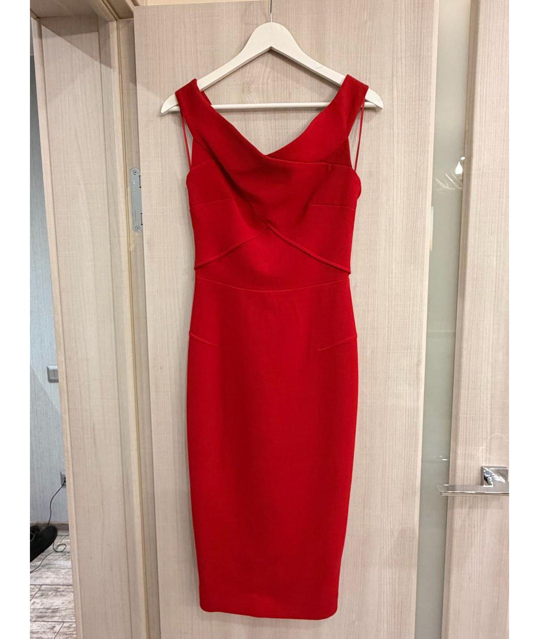 ROLAND MOURET Бордовое ацетатное вечернее платье, фото 5