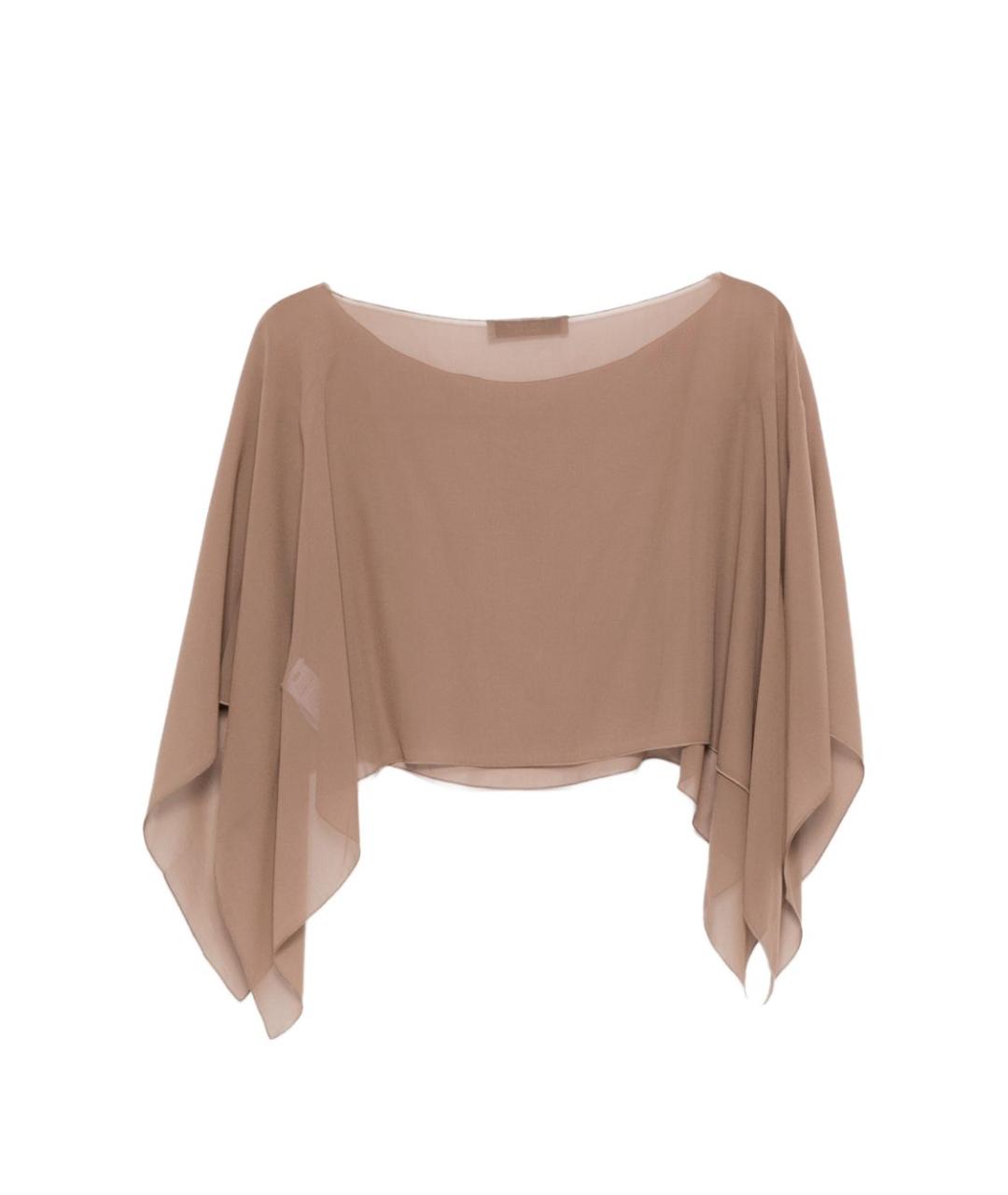 D.EXTERIOR Коричневая шелковая футболка, фото 2