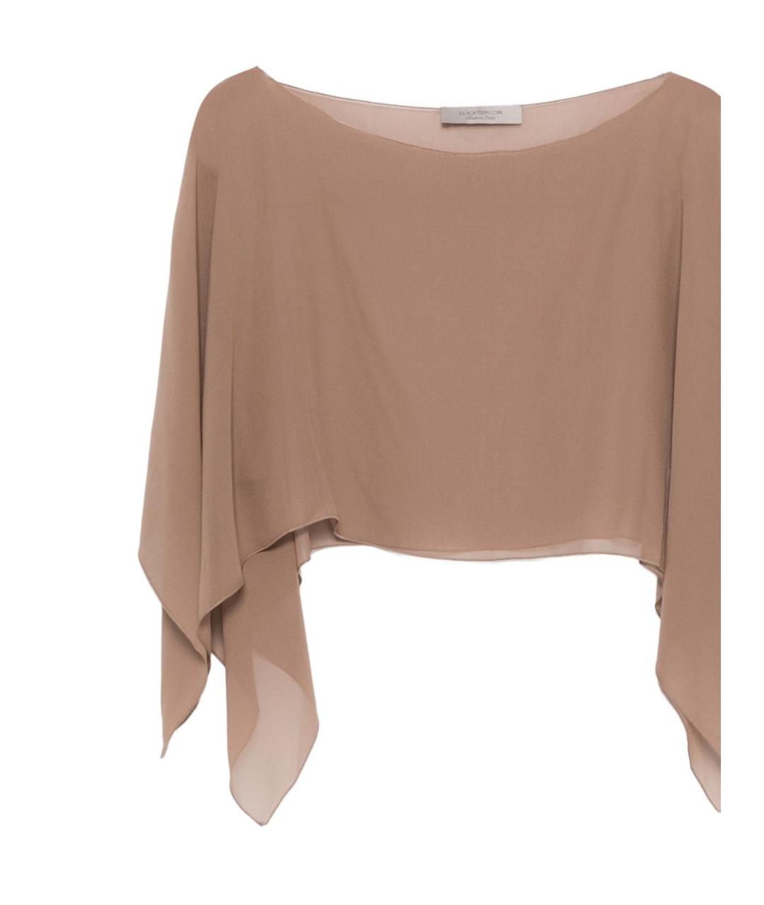 D.EXTERIOR Коричневая шелковая футболка, фото 3