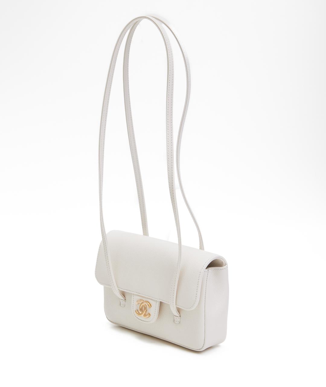 CHANEL Белая кожаная сумка через плечо, фото 2