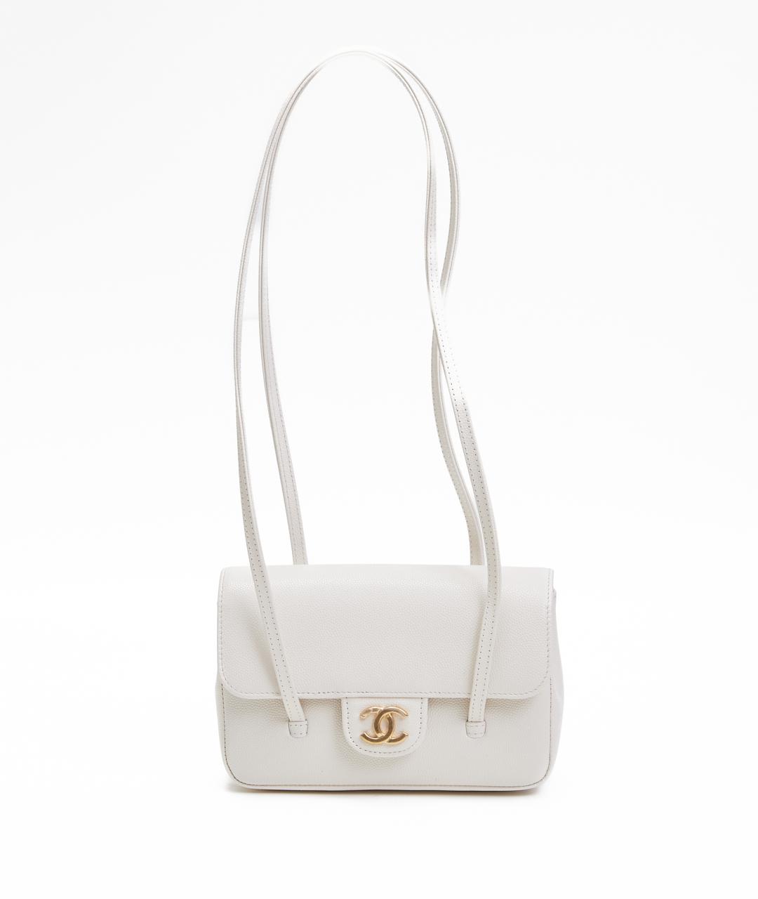 CHANEL Белая кожаная сумка через плечо, фото 1