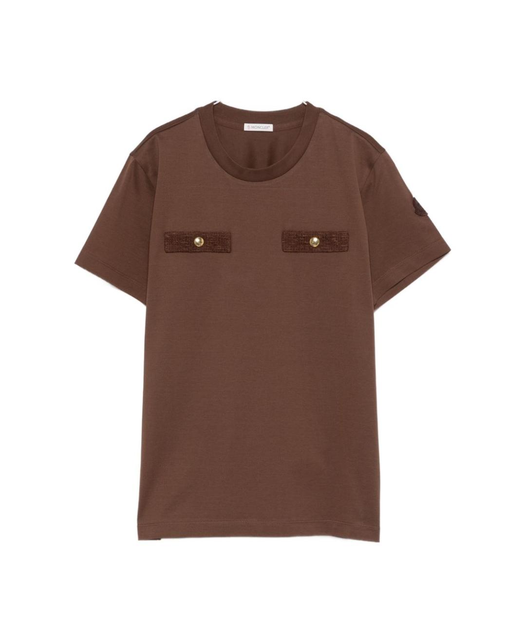 MONCLER Бежевая хлопковая футболка, фото 1