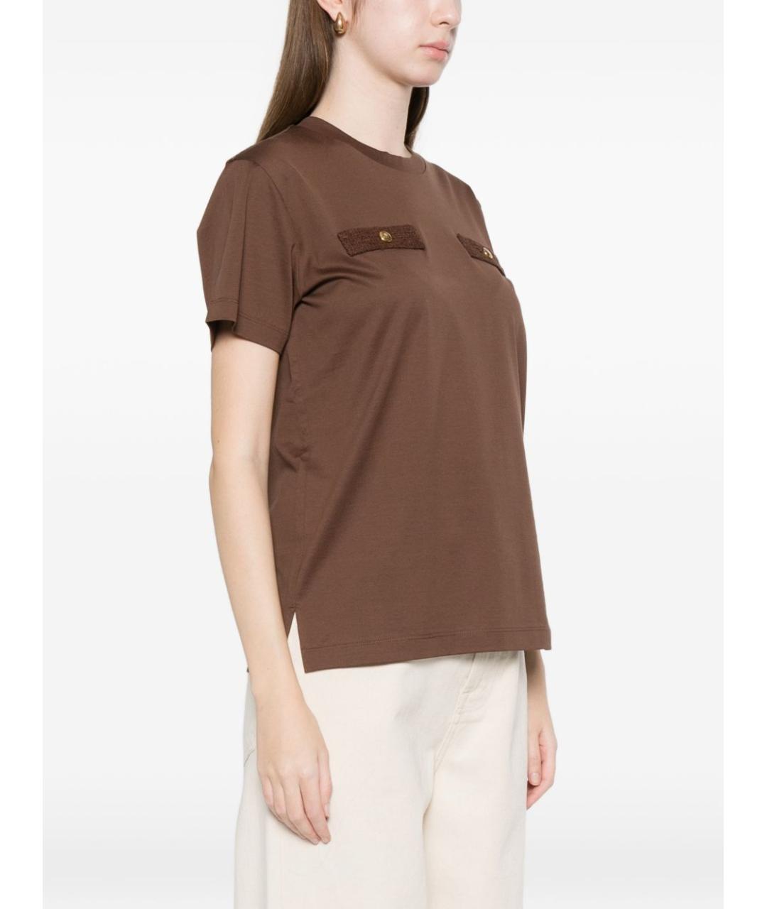 MONCLER Бежевая хлопковая футболка, фото 3