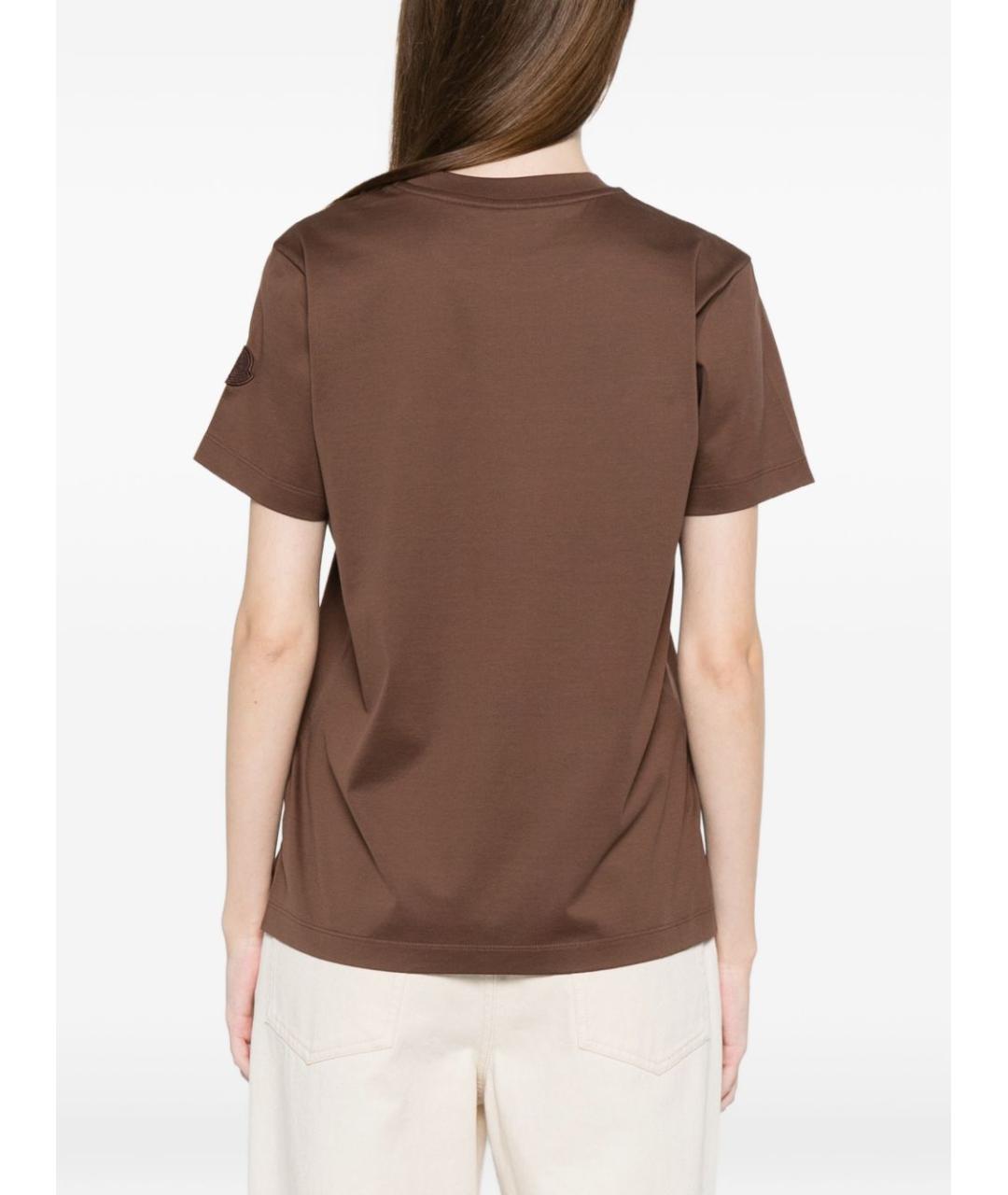 MONCLER Бежевая хлопковая футболка, фото 4