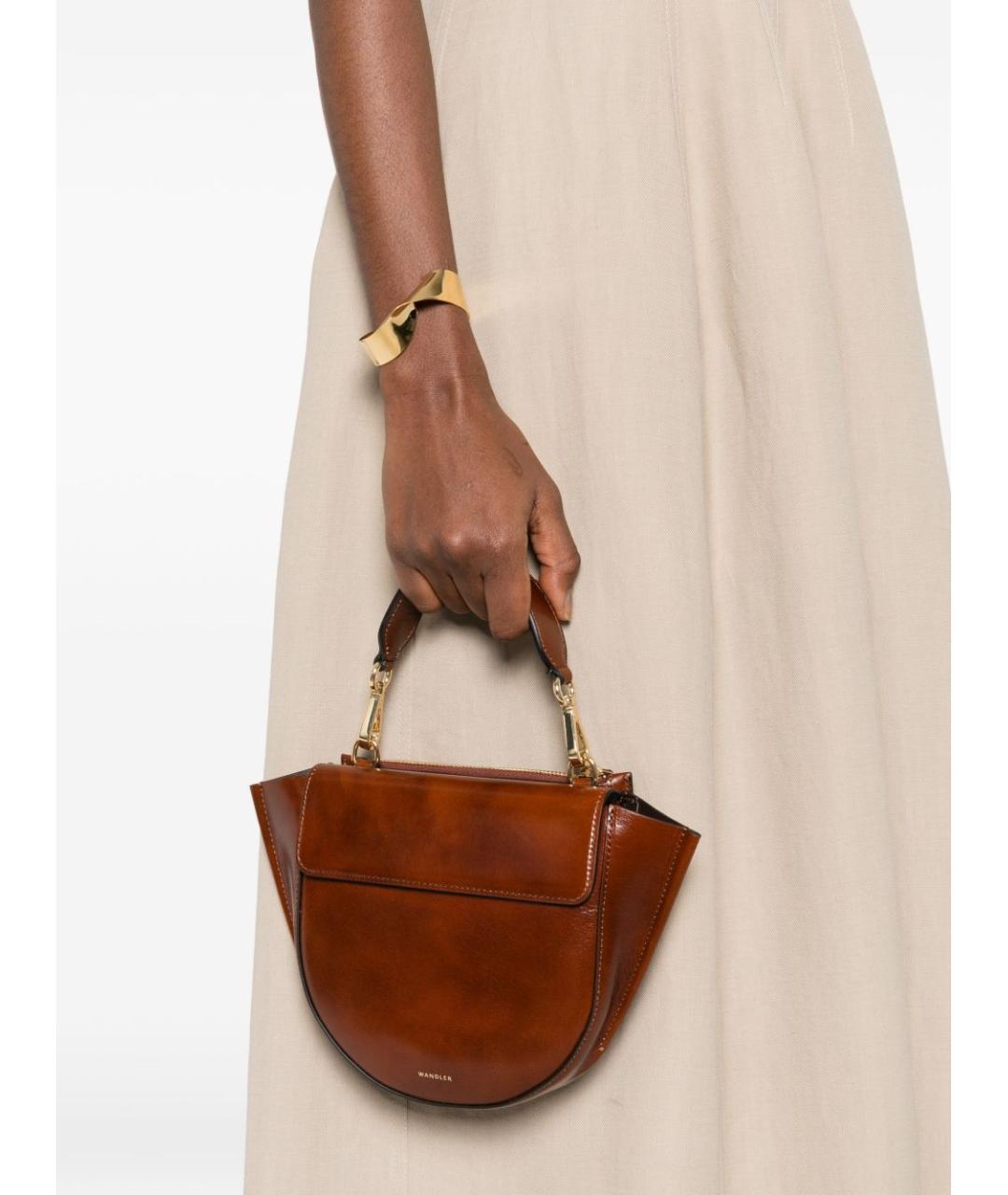 WANDLER Коричневая кожаная сумка тоут, фото 3