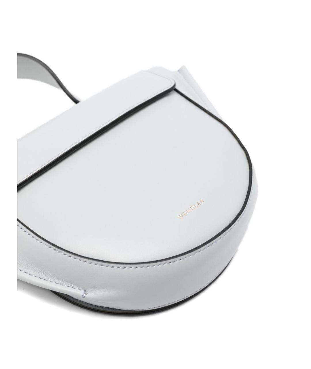 WANDLER Серая кожаная сумка с короткими ручками, фото 2