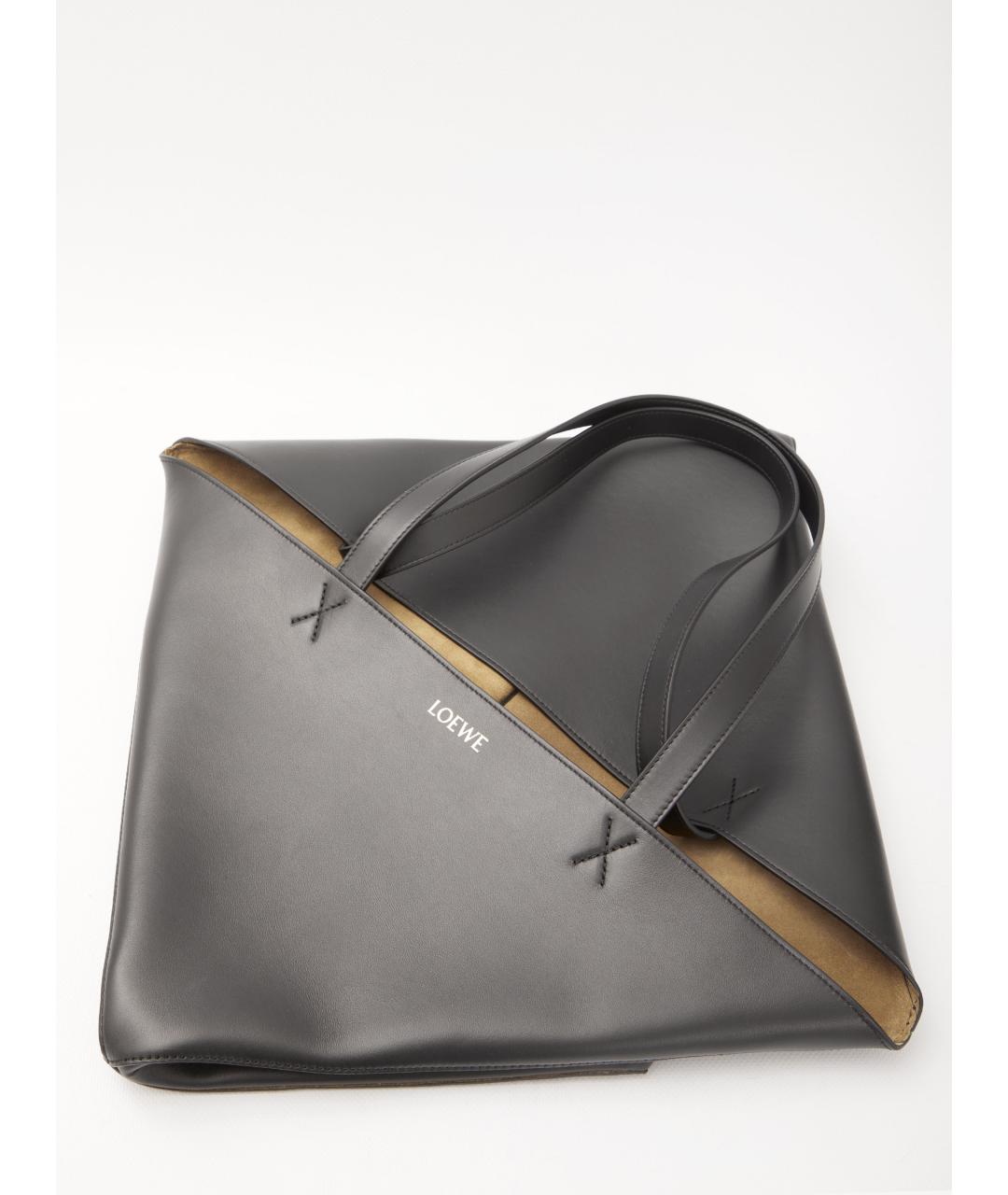 LOEWE Черная кожаная сумка тоут, фото 5