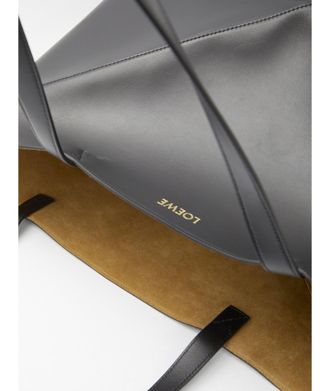 LOEWE Черная кожаная сумка тоут, фото 4