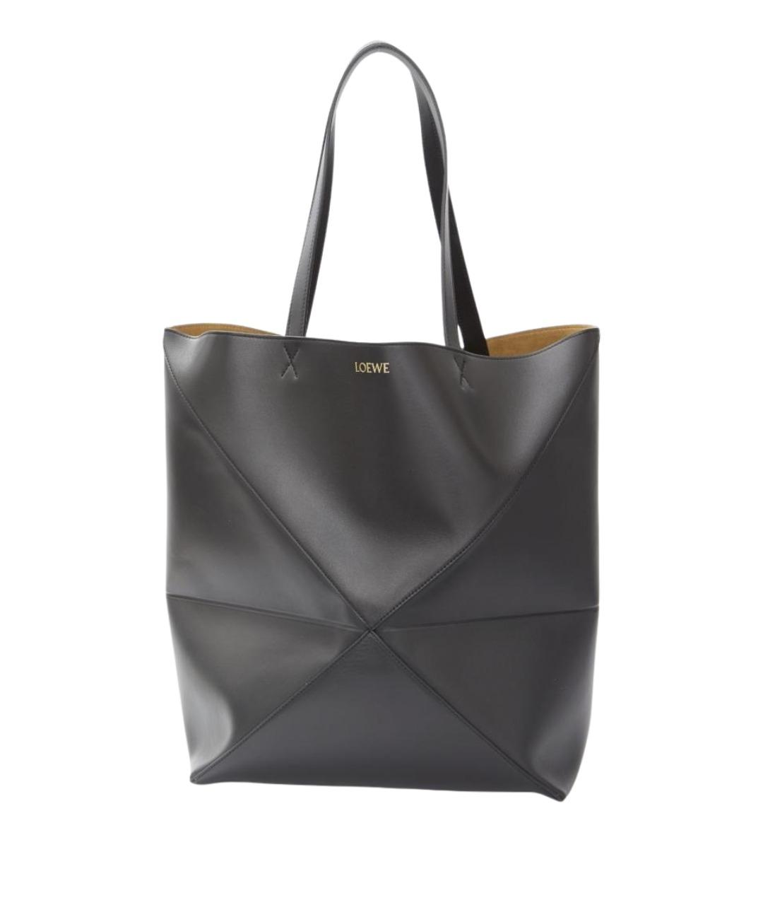 LOEWE Черная кожаная сумка тоут, фото 1