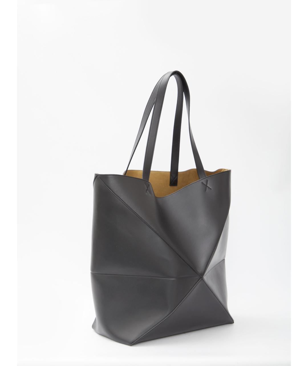 LOEWE Черная кожаная сумка тоут, фото 2