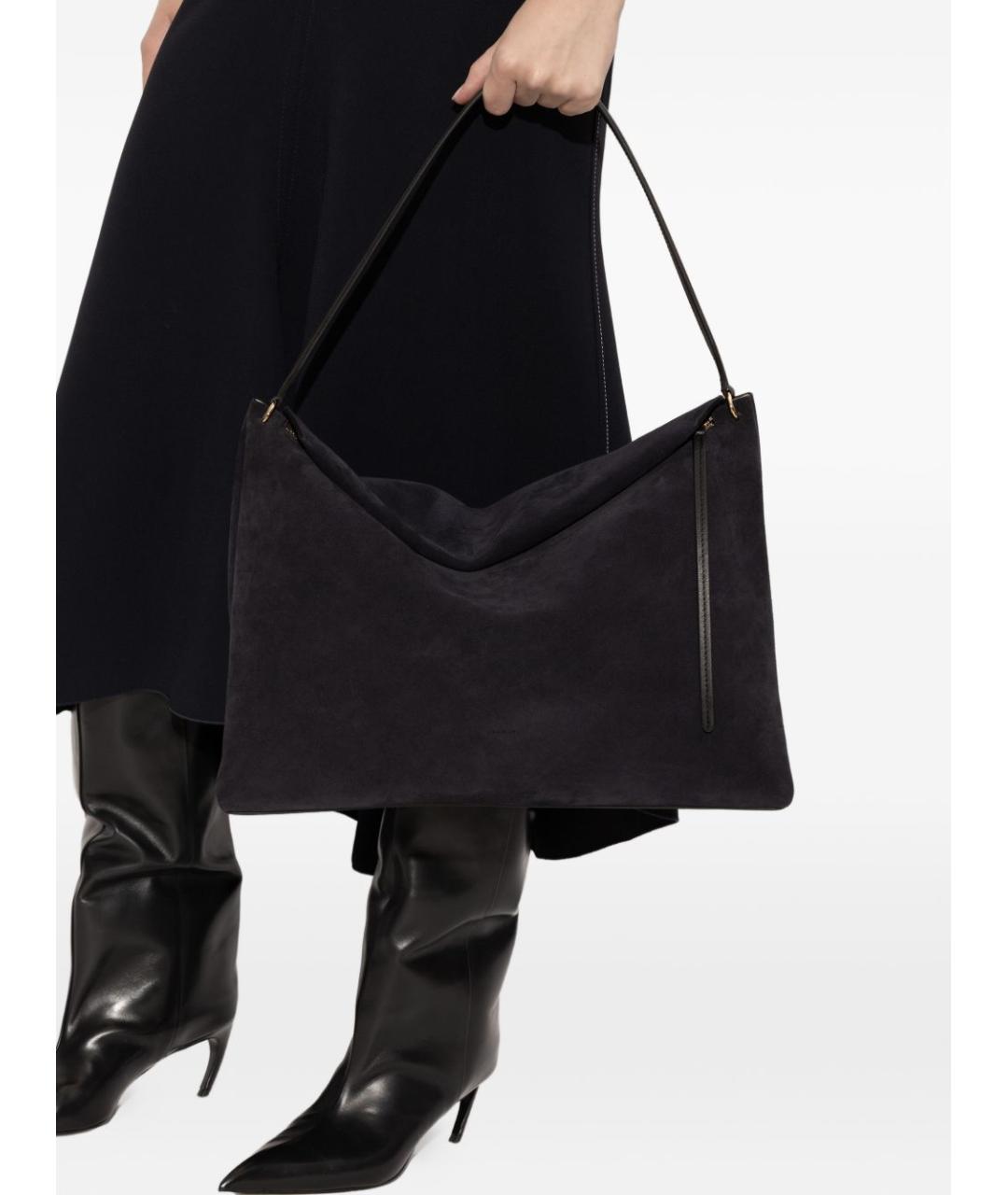 WANDLER Темно-синяя замшевая сумка через плечо, фото 2