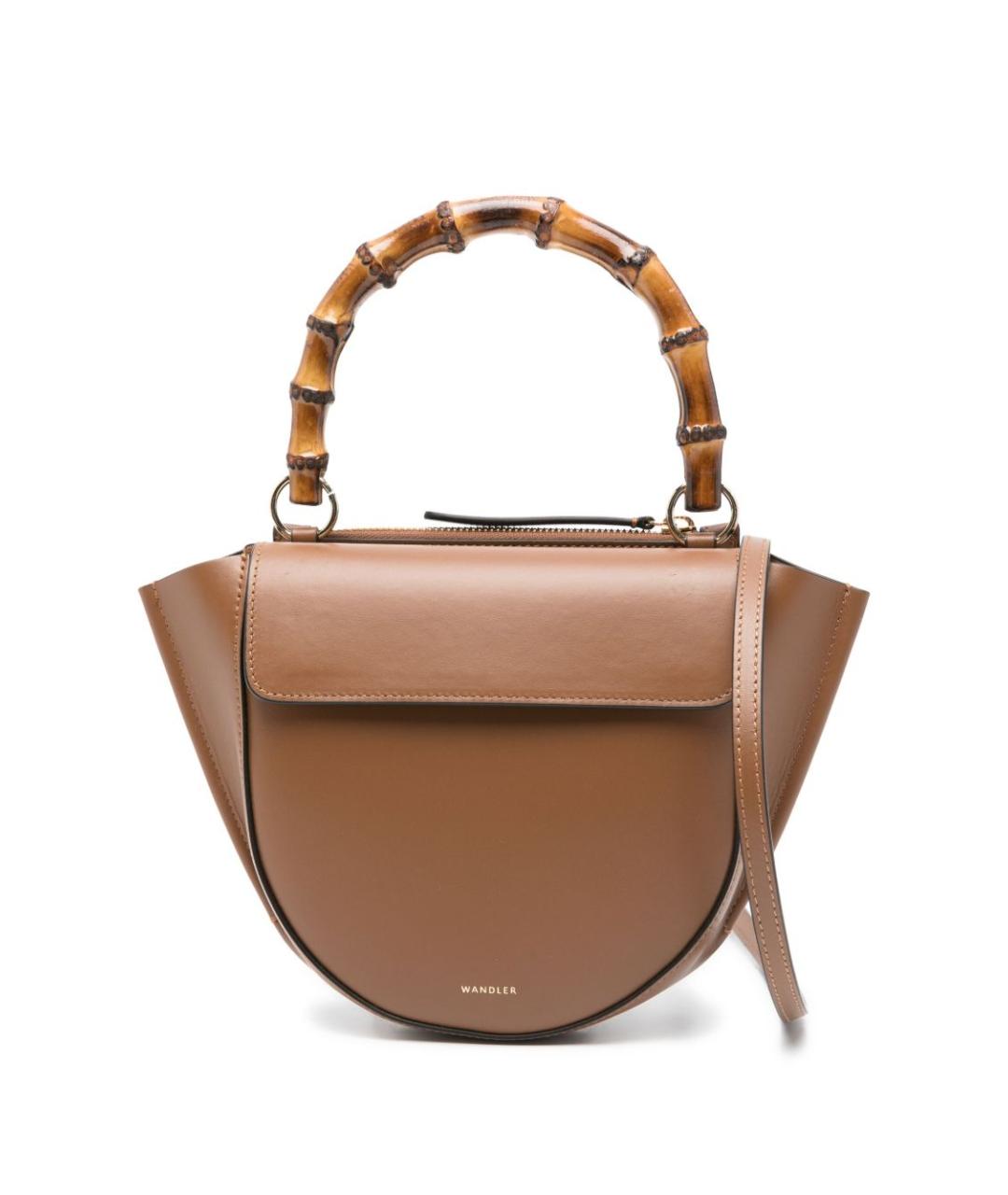 WANDLER Коричневая кожаная сумка тоут, фото 1