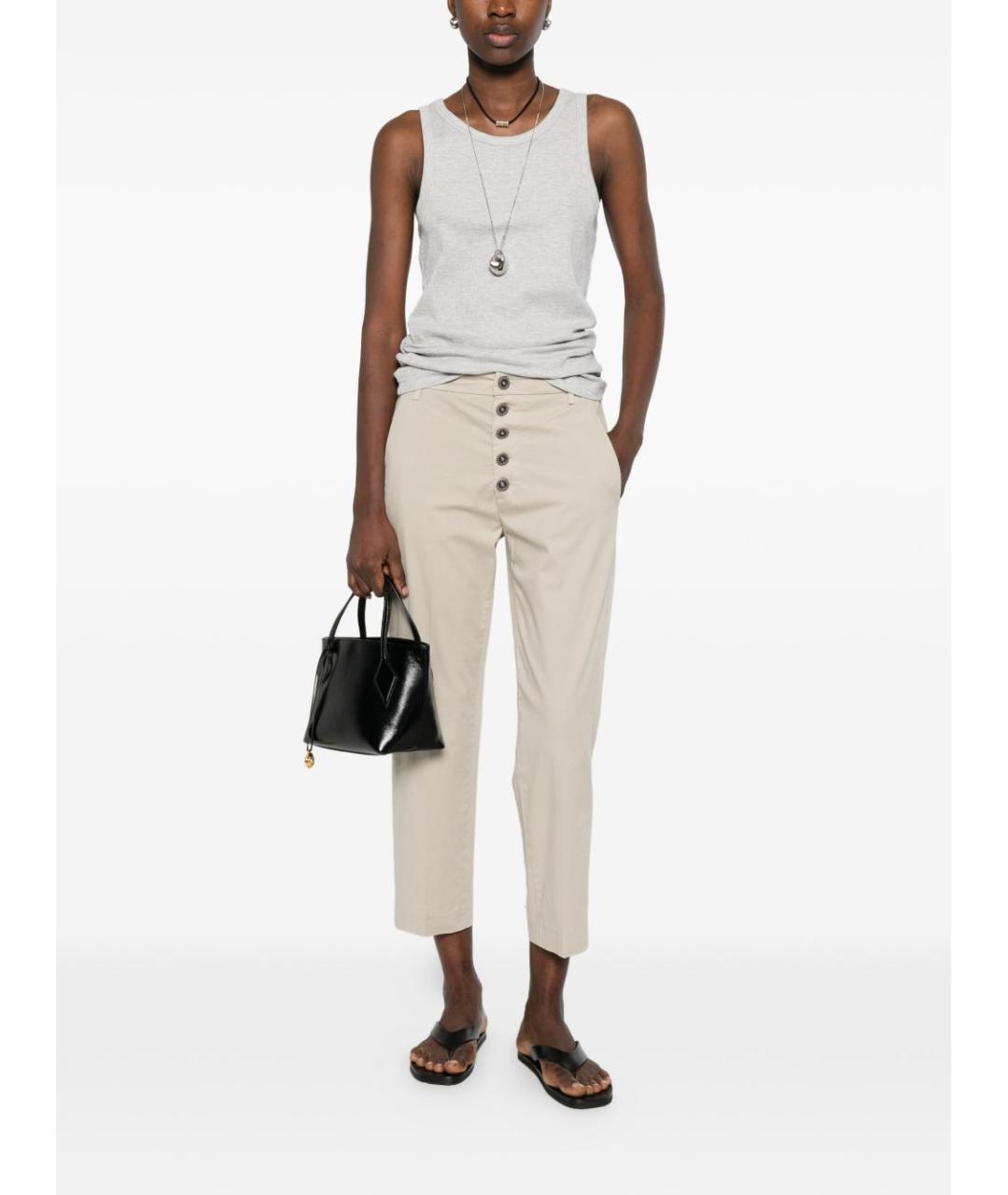 DONDUP Бежевые хлопковые прямые джинсы, фото 2